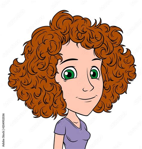 red curly hair cartoon